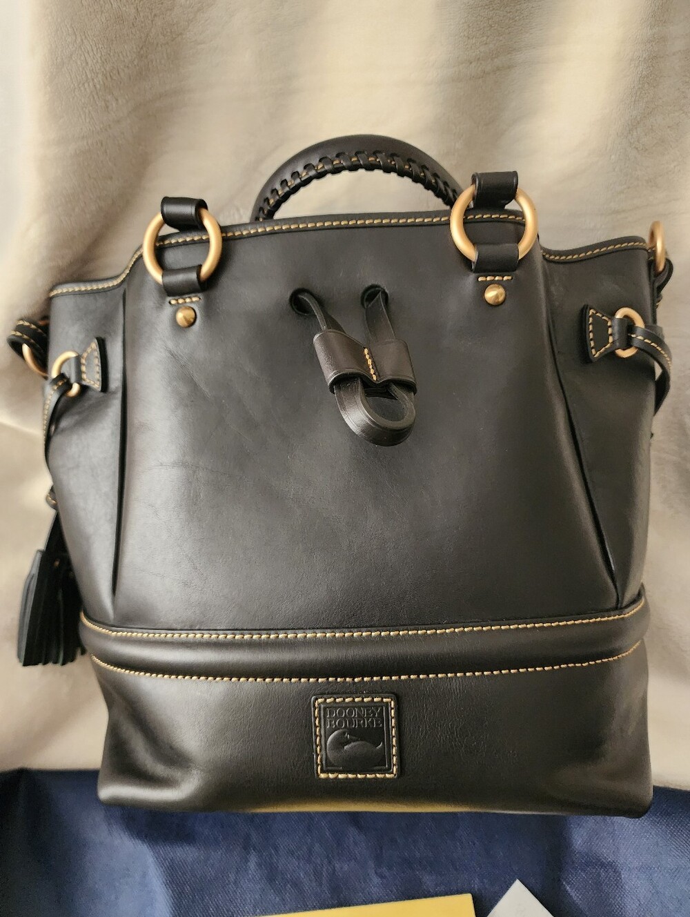 Dooney & Bourke Black Florentine Leather Buckley